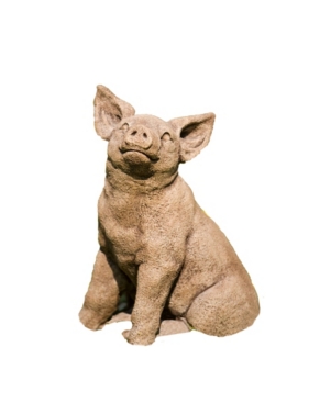 Shop Campania International Perky Pig Garden Statue In Rust