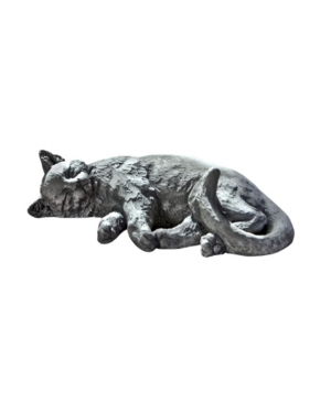 Shop Campania International Dreaming Kitty Garden Statue In Black