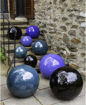 Campania International Glazed Sphere Statuary In Dark Brown