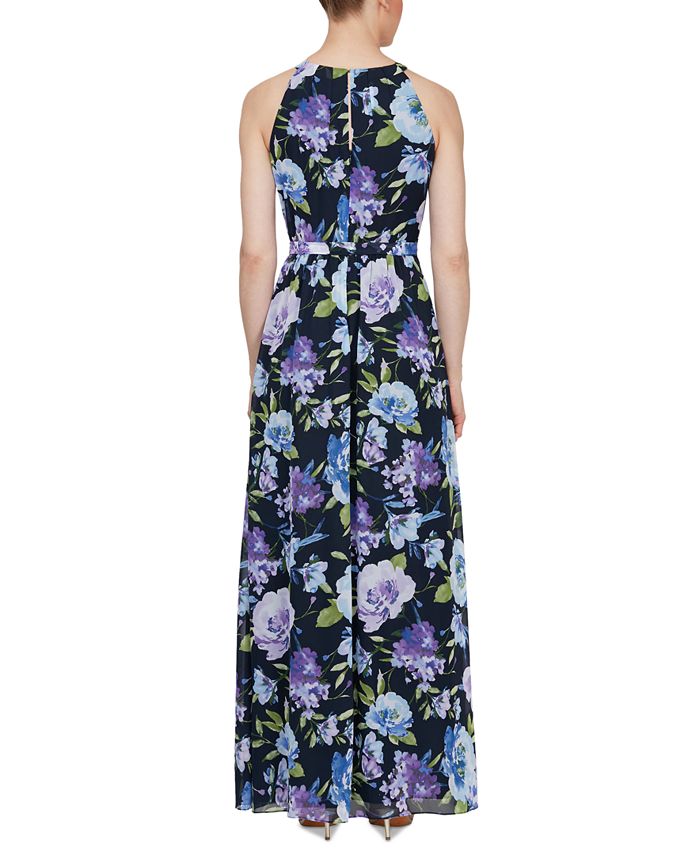 SL Fashions Belted Halter Maxi Dress - Macy's