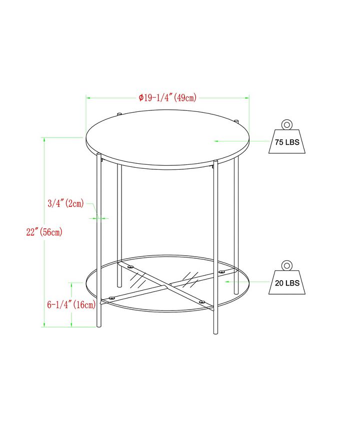 Walker Edison 2Piece Round Coffee Table Set Macy's