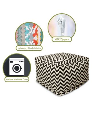 Chevron Ottoman Square Pouf with Removable Cover 27" x 17"