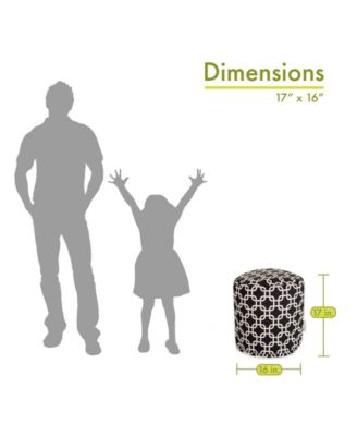 Links Ottoman Round Pouf with Removable Cover 16" x 17"