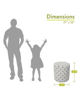 Links Ottoman Round Pouf with Removable Cover 16" x 17"