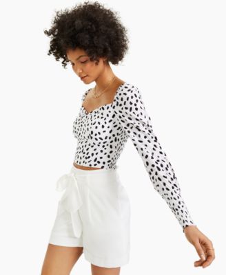Bar III - Printed Sweetheart Top