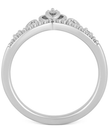 Enchanted Disney Fine Jewelry - Diamond Cinderella Tiara Ring (1/10 ct. t.w.) in Sterling Silver