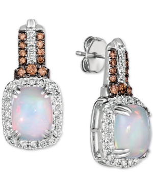 image of Le Vian Neopolitan Opal (2 ct. t.w) & Diamond (7/8 ct. t.w.) Drop Earrings in 14k White Gold
