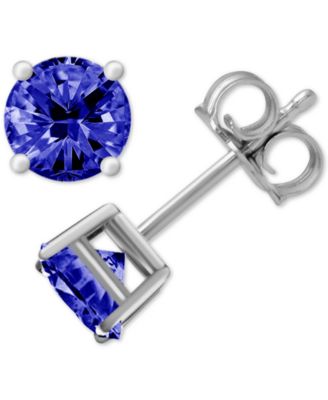 And Now This Glass Stone Stud Earrings in Silver-Plate