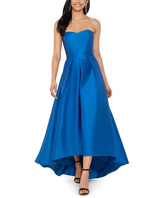 Betsy & Adam Strapless High-Low Gown - Macy's