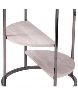 Cabot Round Side Table with Faux Stone