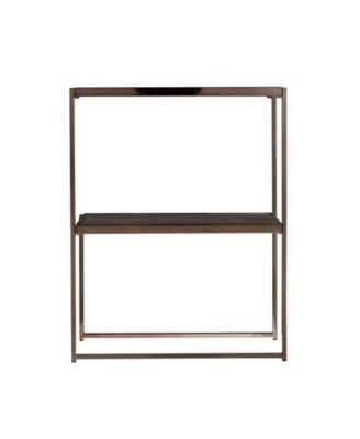 Hayle Mirrored Side Table with Faux Stone Glass