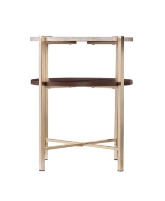 Valera Round End Table with Faux Marble Top