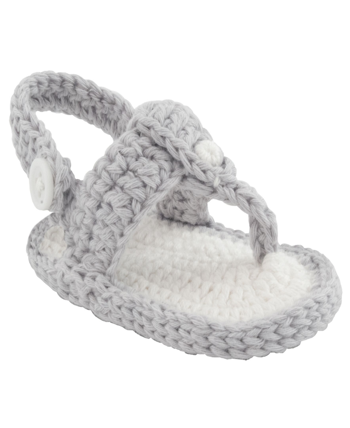 Baby Deer Baby Girls Every Occasion Crochet Thong Sandal In Gray