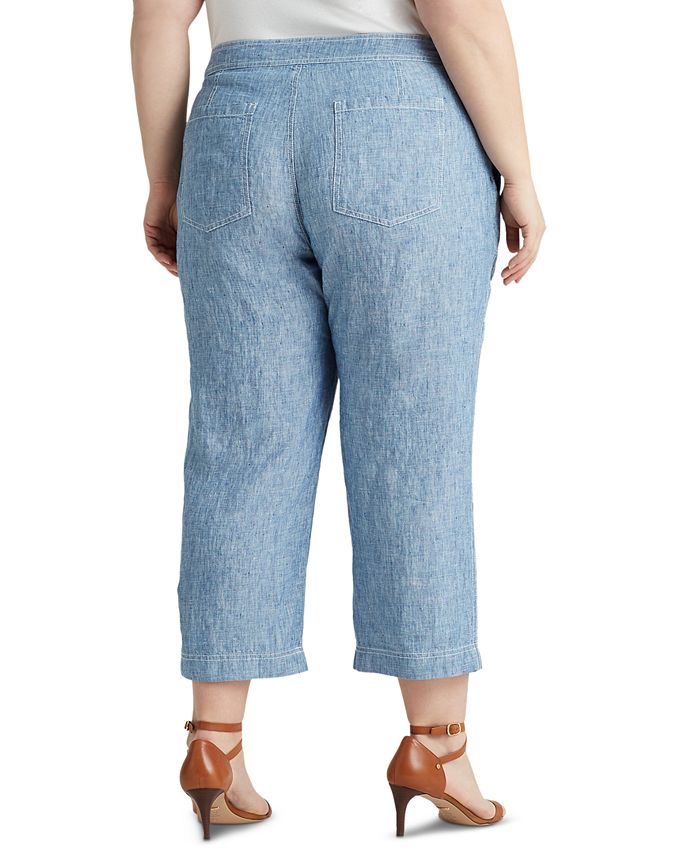 Lauren Ralph Lauren Plus Size Wide-Leg Chambray Pants & Reviews - Pants ...
