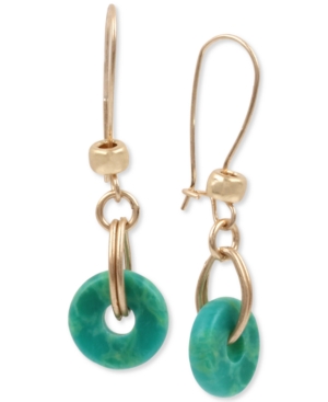 image of Robert Lee Morris Soho Gold-Tone Ring Linear Drop Earrings