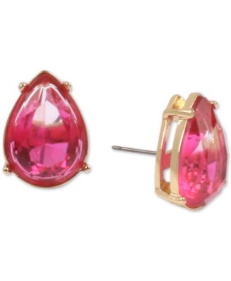 Betsey Johnson - Gold-Tone Stone Teardrop Stud Earrings