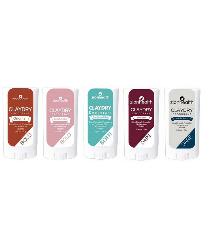 Zion Health - Travel Size Clay Dry Deodorant Bundle 0.5 oz.