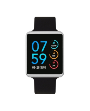 image of iTouch Unisex Air Se Silver-Tone Case with Black Strap 37mm - A Special Edition