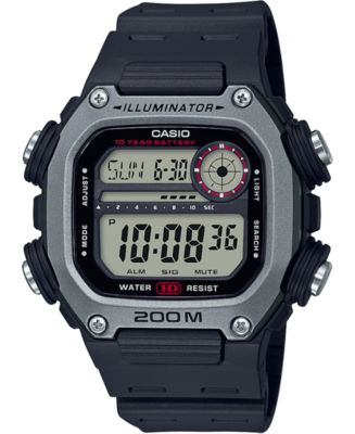 Casio Men's Digital Black Resin Strap Watch 50.4mm - Macy's