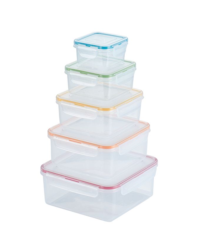 Home Basic 10 Piece BPA-Free Plastic Meal Prep Containers, Black