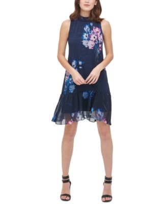 DKNY - Sleeveless High-Neck Shift Dress