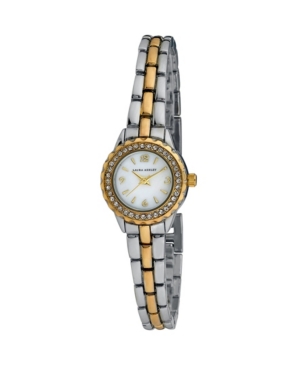 image of Laura Ashley Women-s Mini Link Crystal Bezel Pink Multi Bracelet Watch 26mm