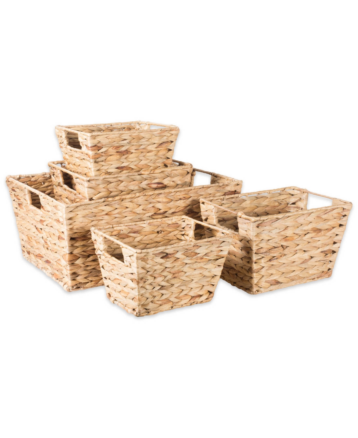 Water Hyacinth Basket Set of 5 - Chrome