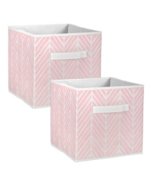 Design Imports Non-woven Polyester Cube Herringbone Square Set of 2