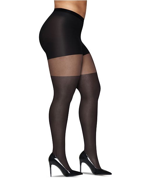 Hanes Curves Plus Size Illusion Thigh High Sheer Tights And Reviews Handbags And Accessories Macy S