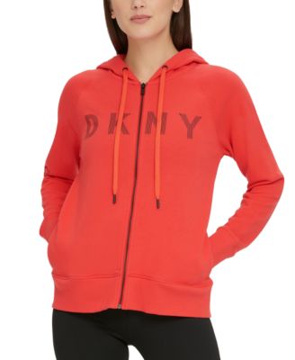 dkny sport logo zip hoodie