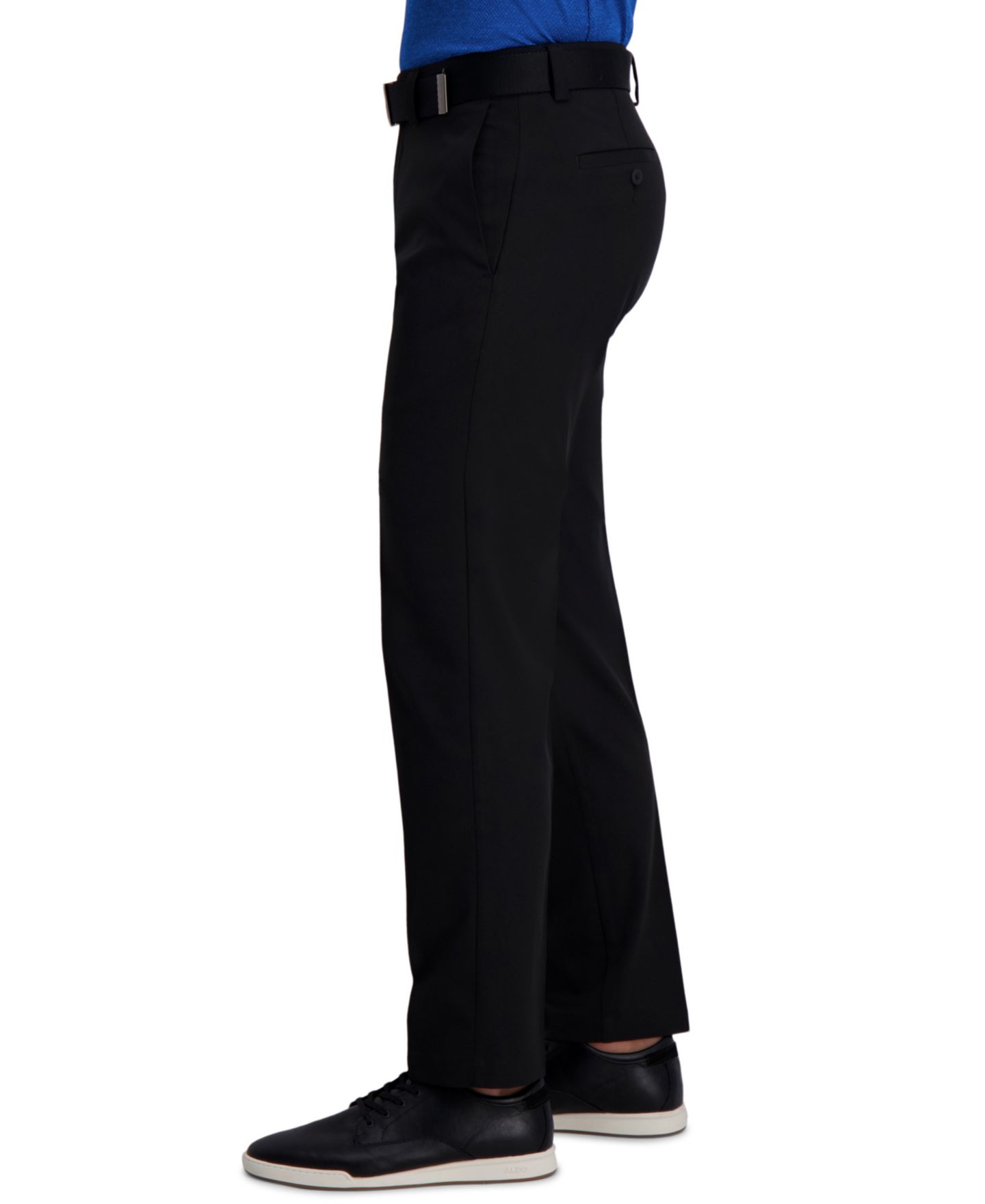 Мужские брюки Haggar Cool Right Performance Flex Straight Fit Flat Front Pant, цвет: Чёрный — фото 3