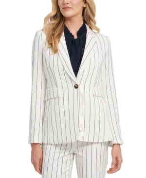 Dkny Pinstriped Single-Button Blazer
