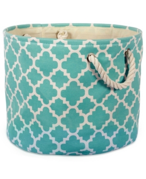 Design Imports Polyester Bin Lattice Round Medium