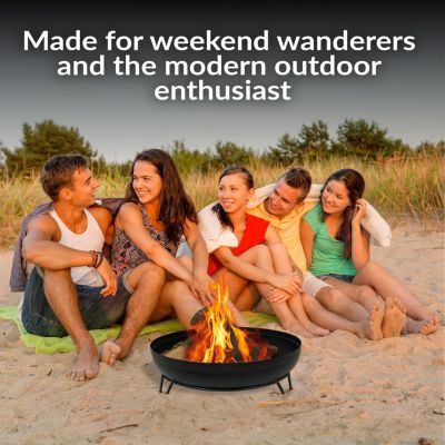 Outdoor Camping or Backyard Steel with Heat-Resistant Finish Fire Pit Bowl on Stand - 23" - Black