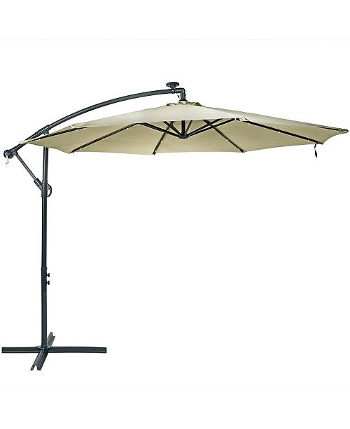 Sunnydaze Decor 10 Offset Cantilever Solar Patio Umbrella With