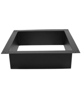 Outdoor Heavy-Duty Steel Portable Above Ground or In-Ground Square Fire Pit Liner Ring - Black