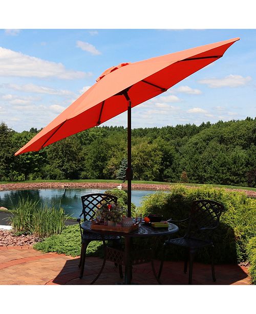 Sunnydaze Decor 9 Outdoor Patio Umbrella With Canopy Auto Tilt And Crank Reviews Furniture Macy S