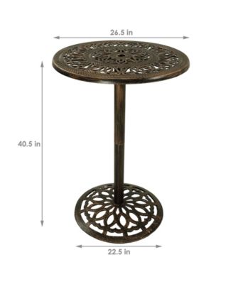 40"H Cast Iron Base and Cast Aluminum Tabletop Round Bar-Height Table