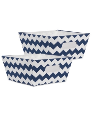 Design Imports Polyester Bin Chevron Trapezoid Set of 2