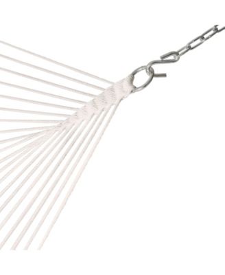 Outdoor 2-Person Quilted Fabric Hammock with Spreader Bars and Freestanding Stand