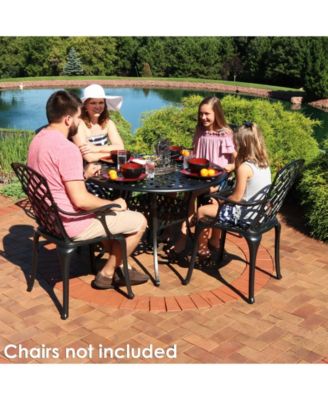 Sunnydaze Decor Cross Weave Design Round Patio Dining Table - Macy's