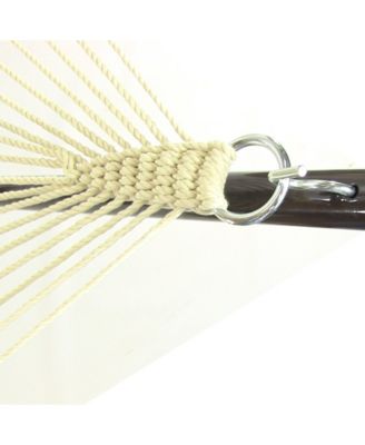 Outdoor 2-Person Quilted Fabric Hammock with Spreader Bars and Freestanding Stand