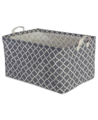 Polyethylene Coated Cotton Polyester Laundry Bin Lattice Rectangle Large Set of 2