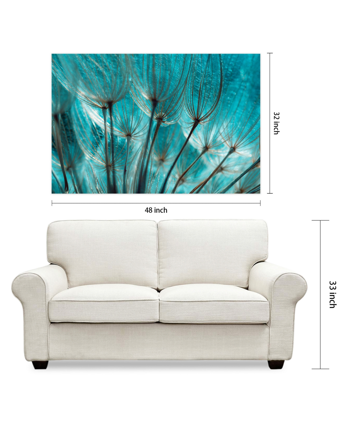 Empire Art Direct Dandelion Frameless Free Floating Tempered Art Glass Wall Art by Ead Art Coop, 0.2