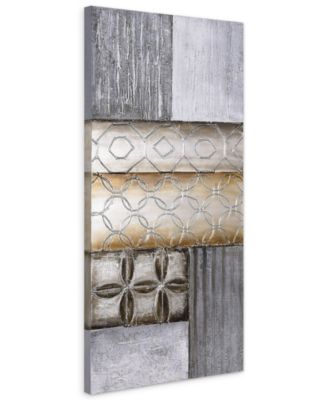 Stacked 1 Textured Metallic Hand Painted Wall Art by Martin Edwards, 30" x 60" x 2"