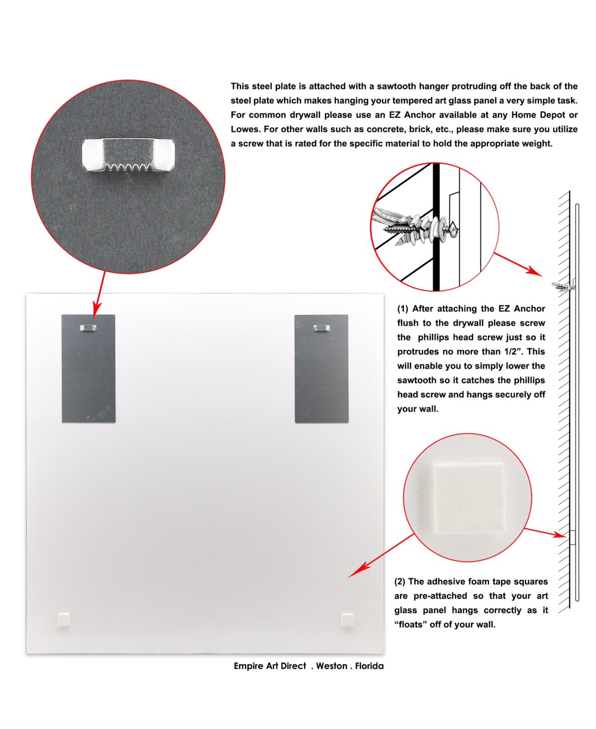 Empire Art Direct Magenta Cosmo on White Frameless Free Floating Tempered Glass Panel Graphic Wall Art, 0.2