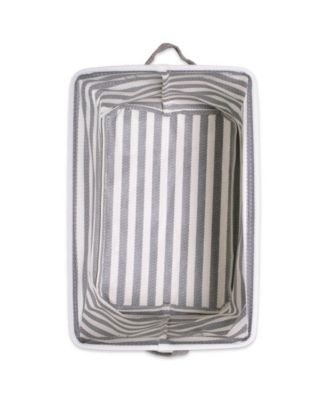 Polyethylene Coated Herringbone Woven Cotton Laundry Bin Stripe Rectangle Set of 3