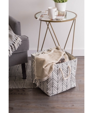 Design Imports Herringbone Print Small Storage Bin