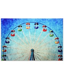 Ferris Wheel Frameless Free Floating Tempered Glass Panel Graphic Wall Art, 32" x 48" x 0.2"