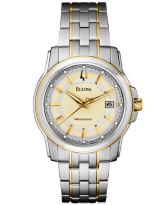 Bulova Men's Precisionist Two-Tone Stainless Steel Bracelet Watch 42mm ...